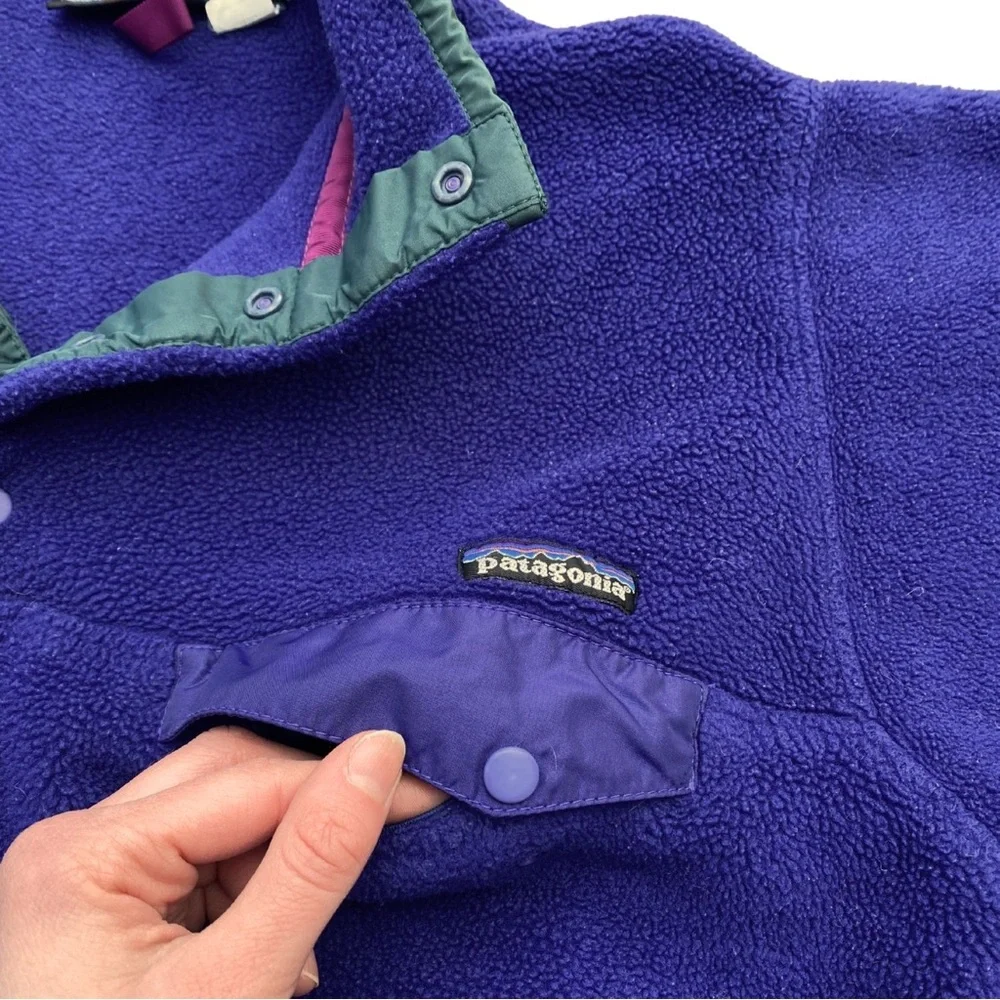 Vintage Patagonia Fleece Pullover Jacket Coat Women Small Outdoor Fitness 90's - Picture 4 of 7